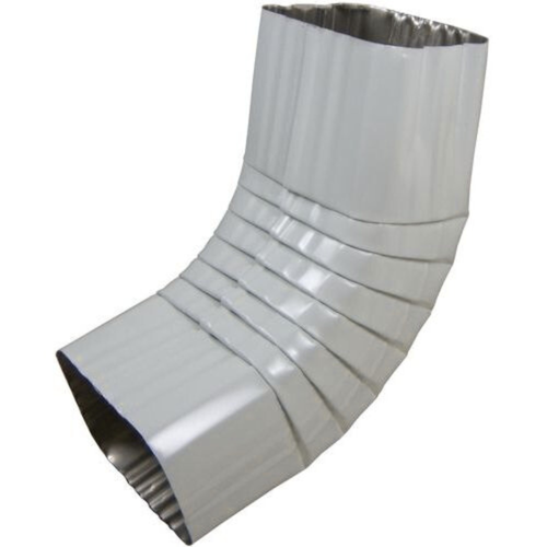 Aluminum gutter downspout on a white background