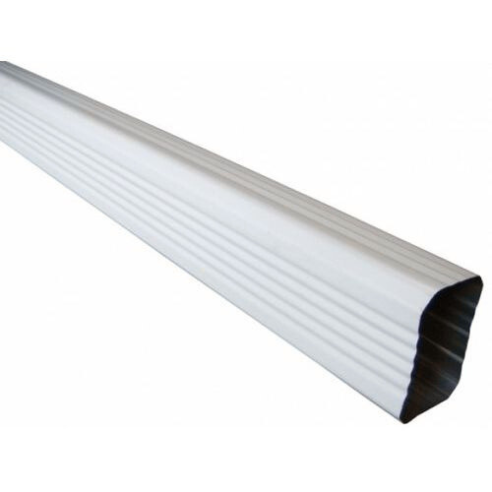 White aluminum gutter on a white background