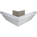 White aluminum outer box gutter on a white background