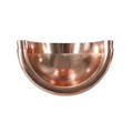 Copper half-round gutter end cap on a white background